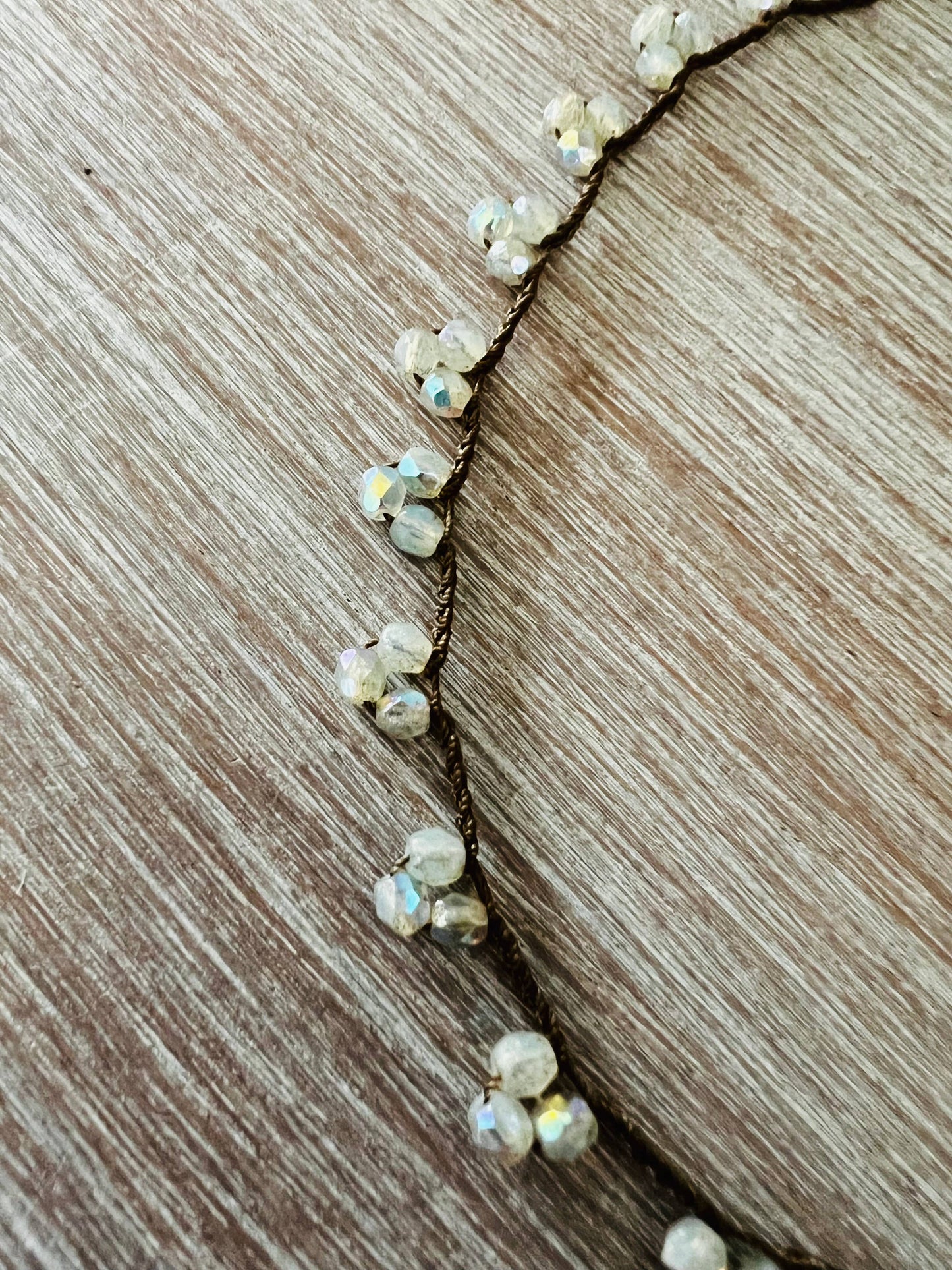 Crystal Droplet Necklace In Opal Shimmer, Lovely For A Bride