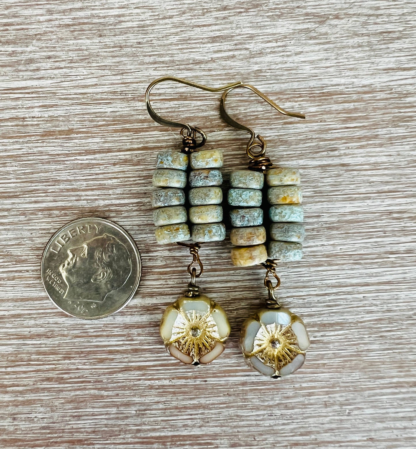 Rustic Ivory Ladder Drop Earrings