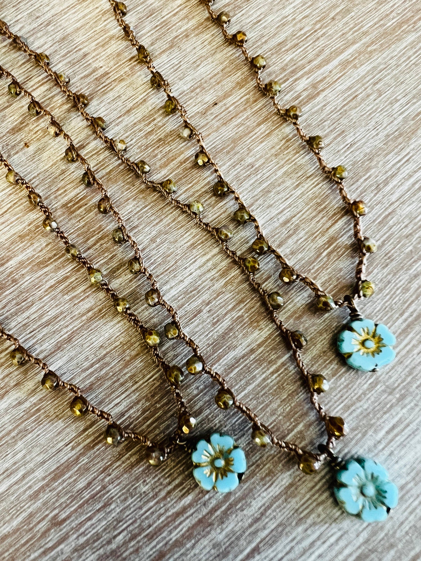 Dainty Flower Earrings In Aqua