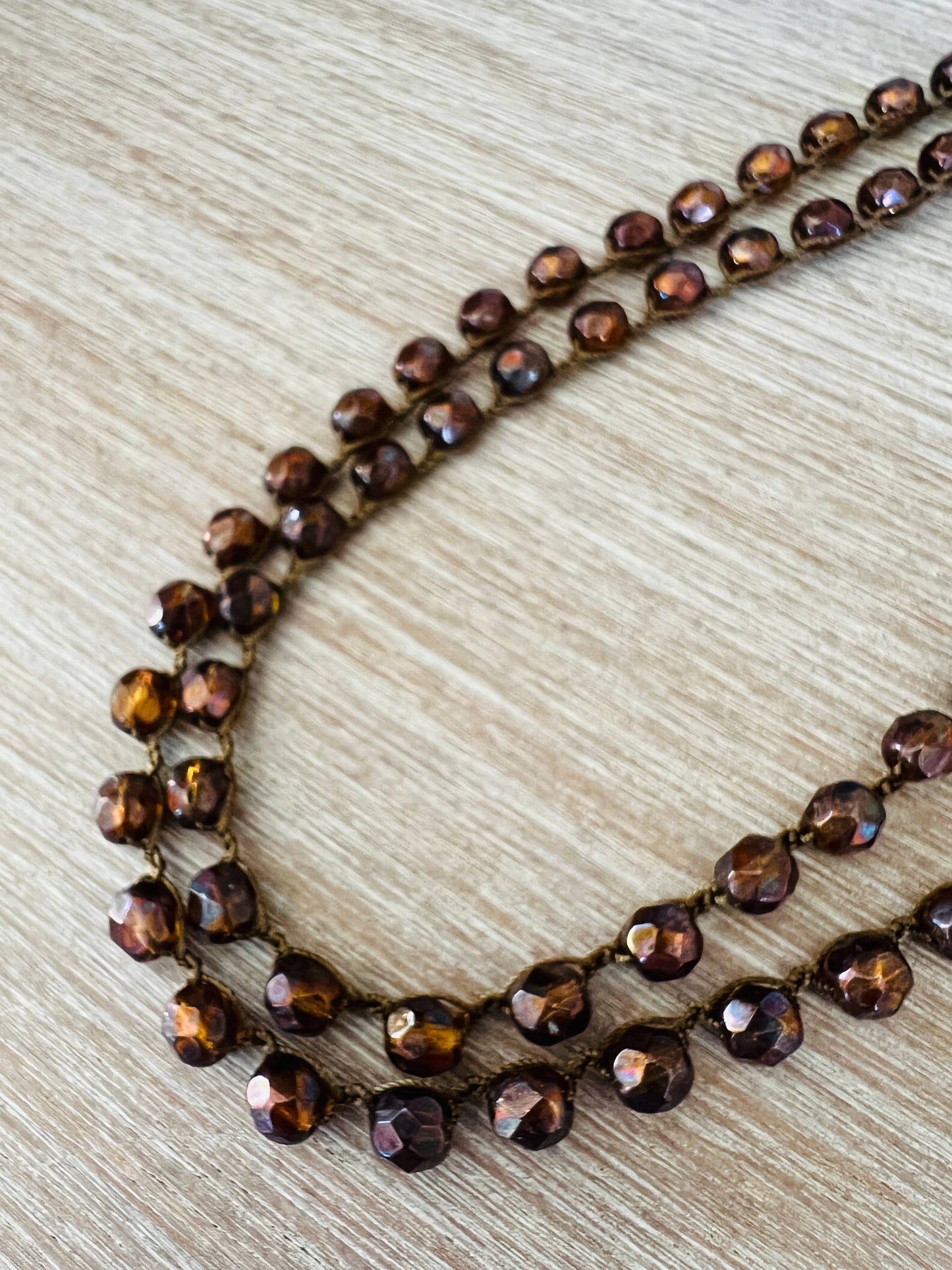 Earthy Cranberry Long Layering Necklace Can Wrap Or Double