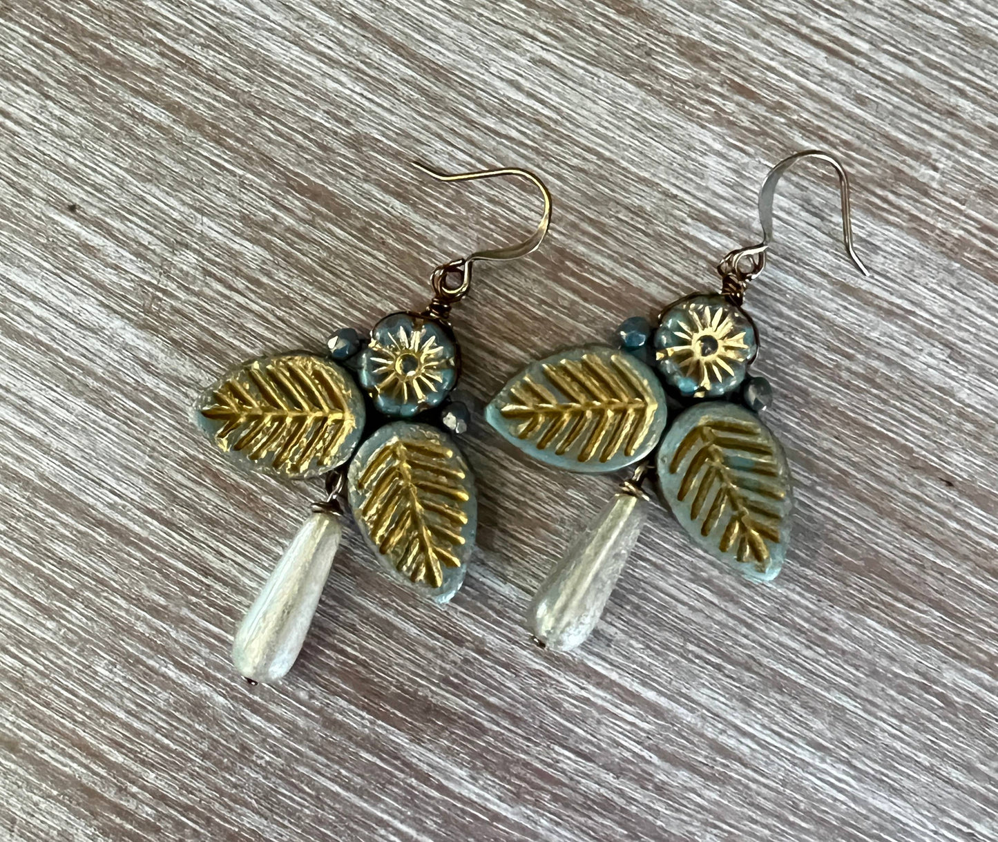 Palm Leaf Art Deco Statement Earrings
