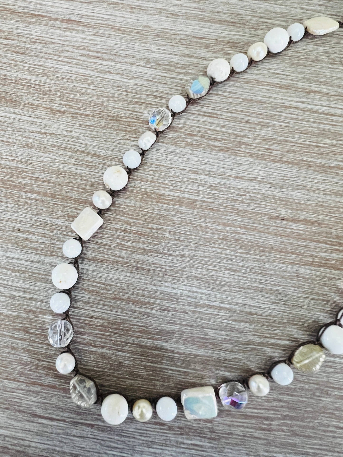 Snow Capped Mountain Necklace With Mixed Stones & Crystals