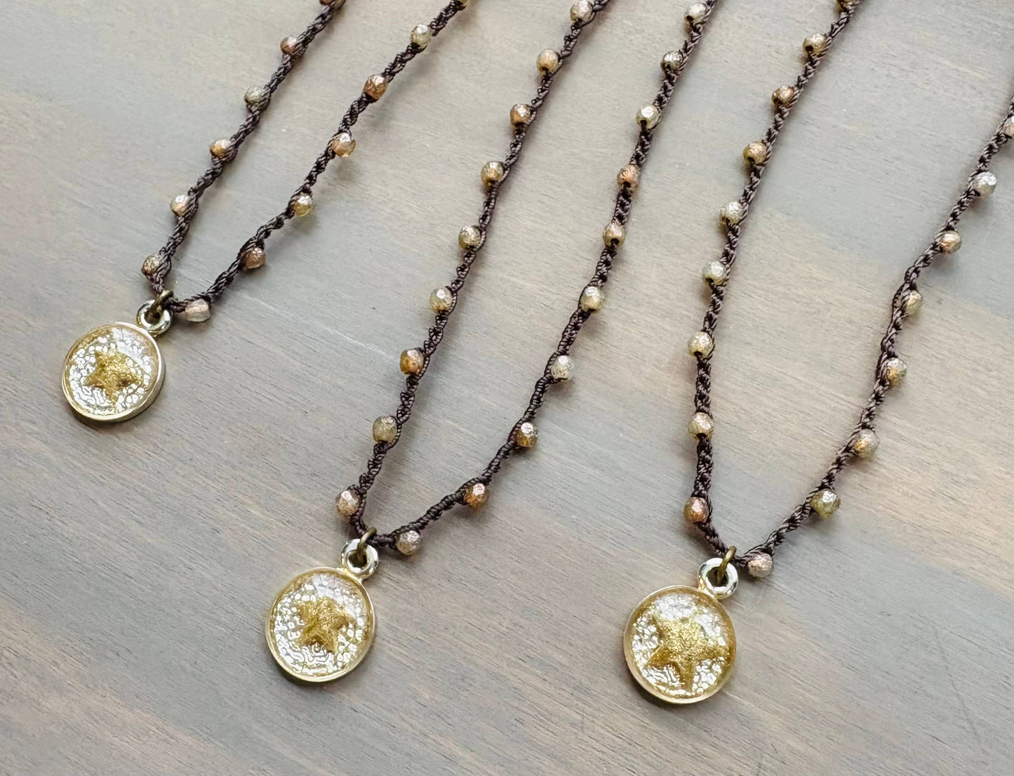 Handmade Icicle Star Pendant Czech Crystal Necklace