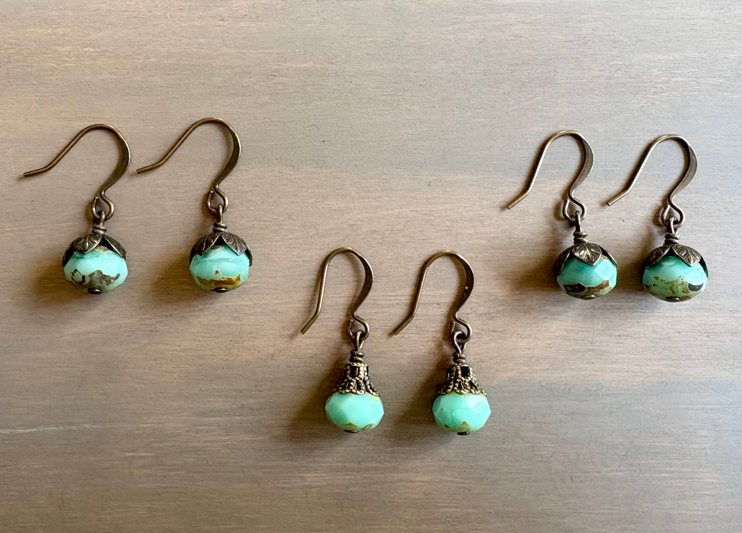 Earthen Beauty Simple Drop Earrings in Aqua
