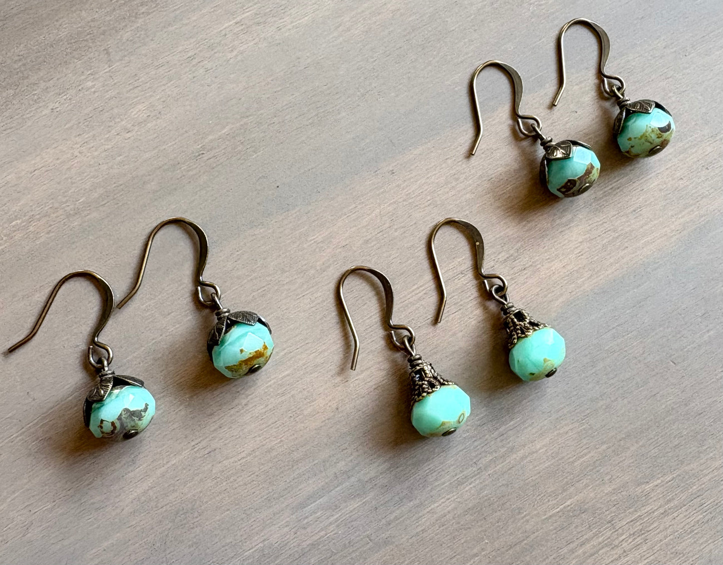 Earthen Beauty Simple Drop Earrings in Aqua