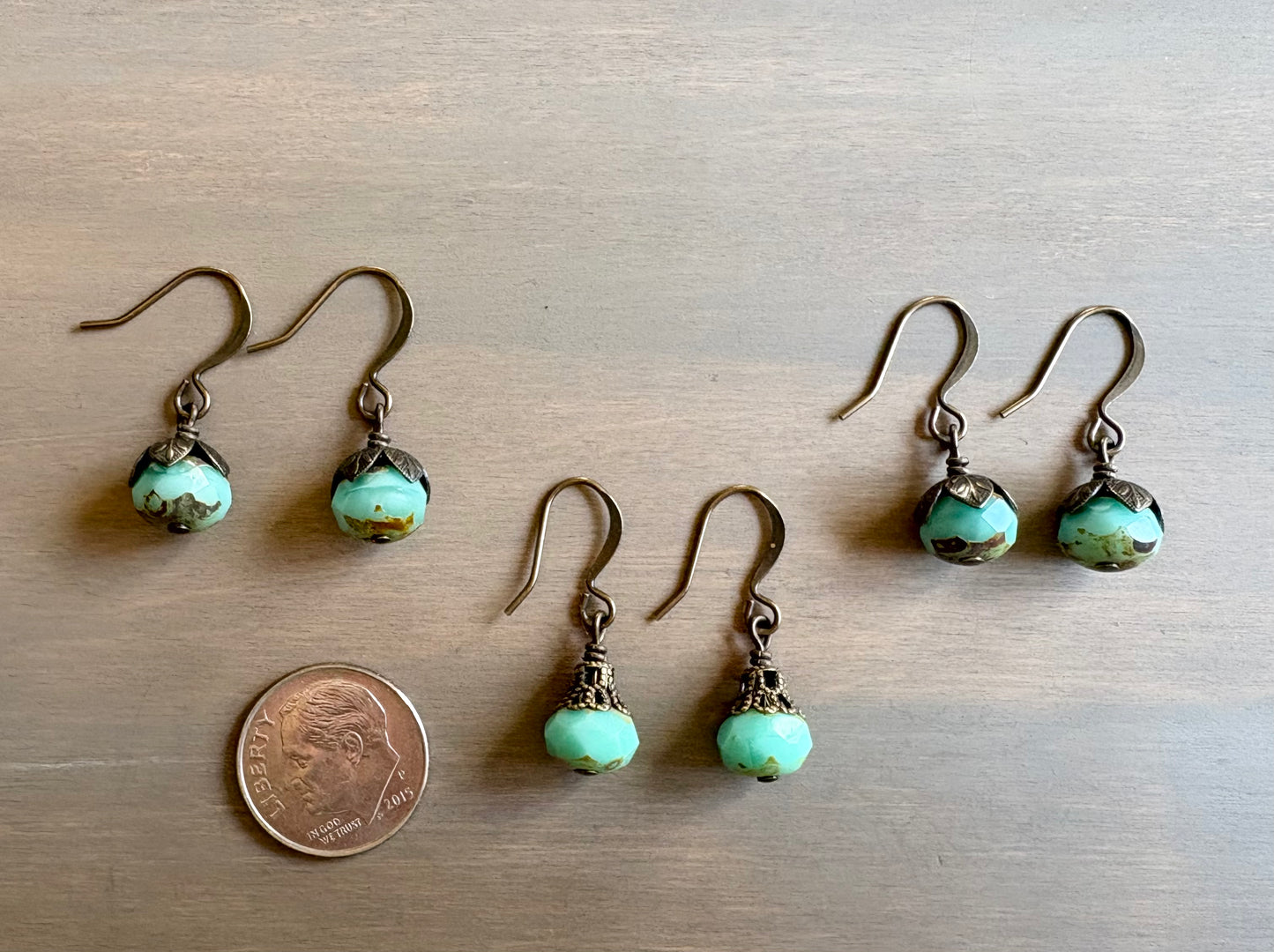 Earthen Beauty Simple Drop Earrings in Aqua
