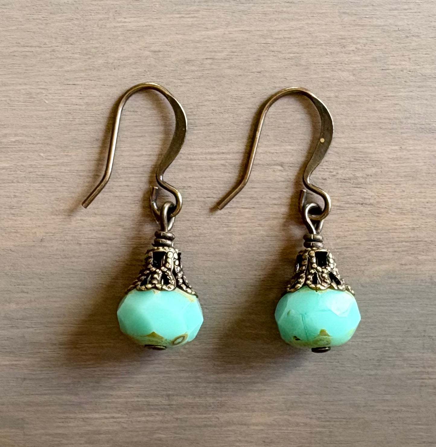 Earthen Beauty Simple Drop Earrings in Aqua