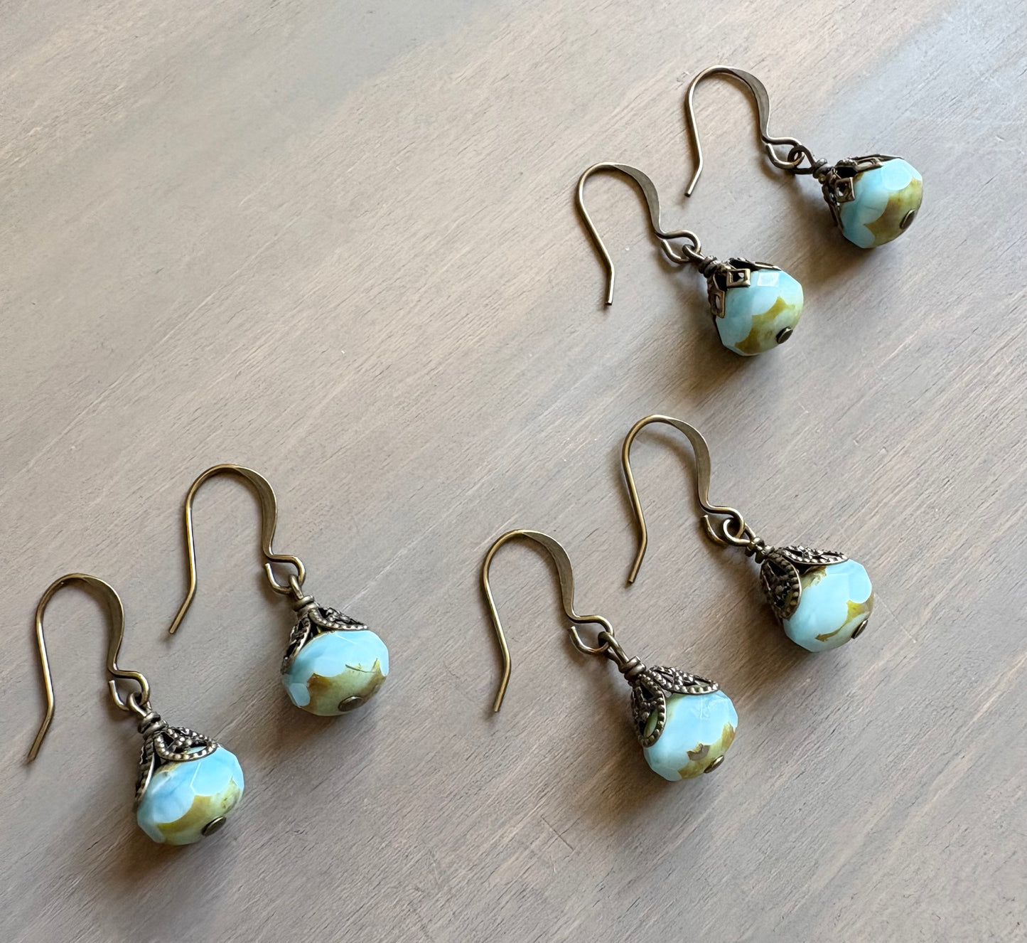 Earthen Beauty Simple Drop Earrings in Pale Blue