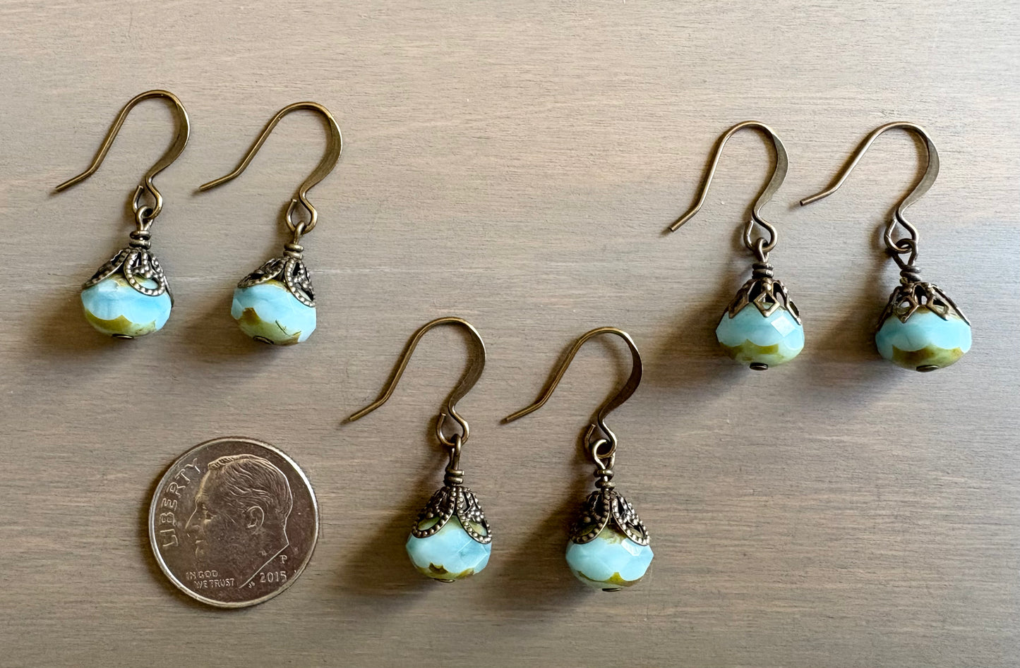 Earthen Beauty Simple Drop Earrings in Pale Blue