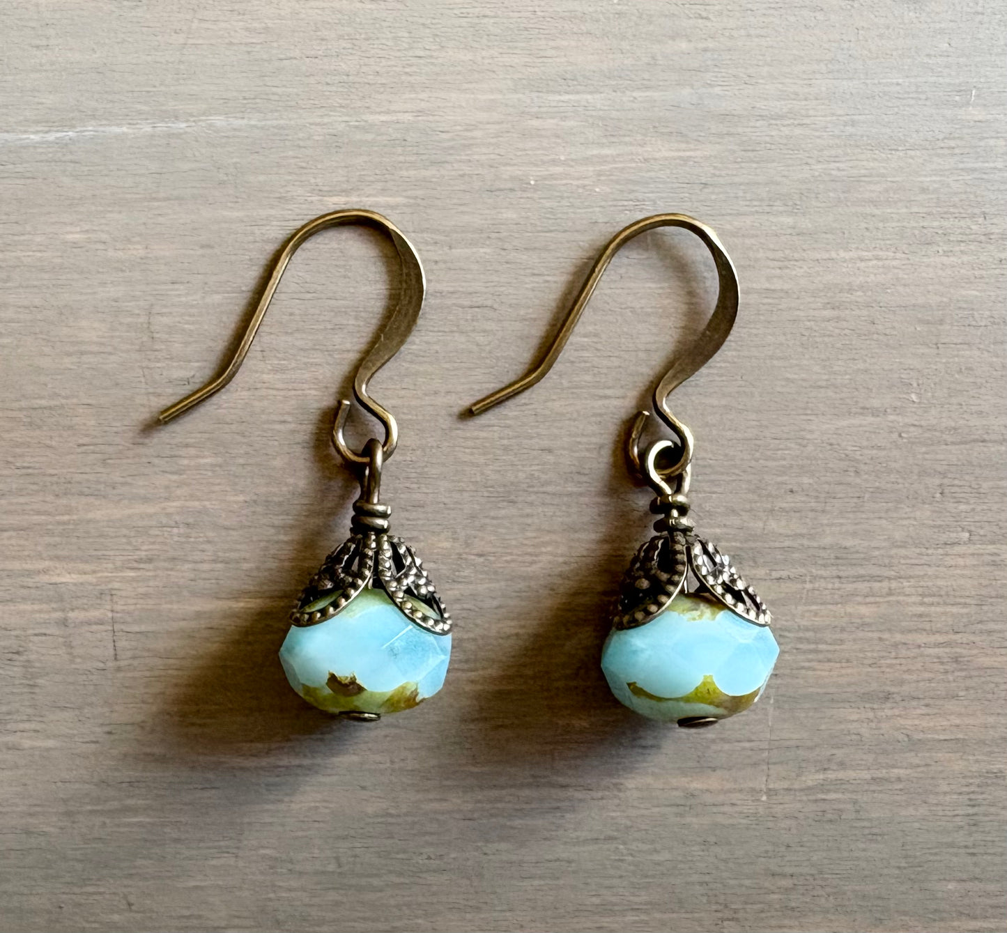 Earthen Beauty Simple Drop Earrings in Pale Blue