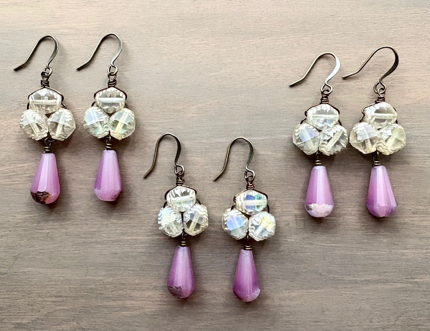 Vintage Style Beach Earrings In Raspberry