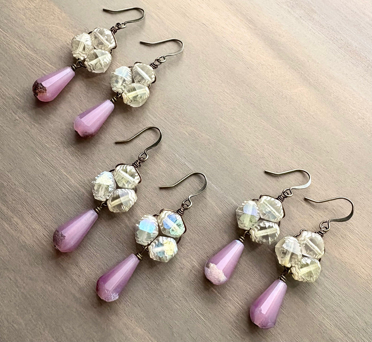 Vintage Style Beach Earrings In Raspberry