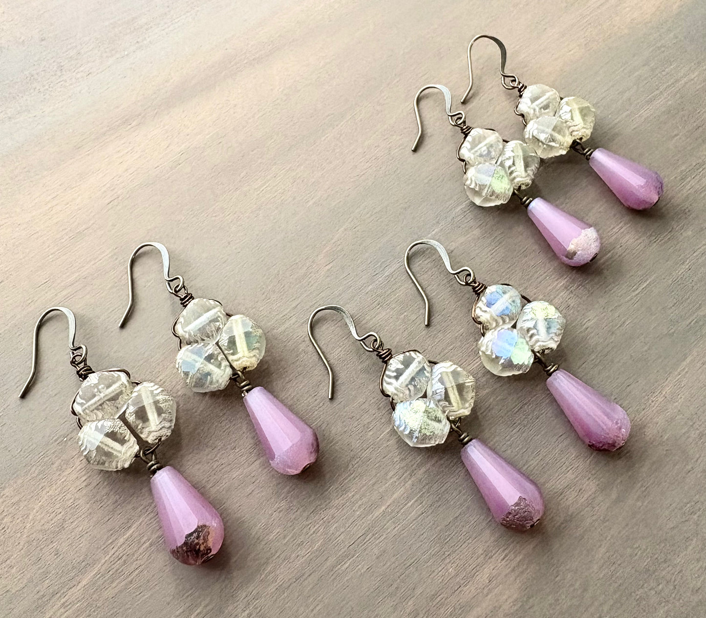 Vintage Style Beach Earrings In Raspberry