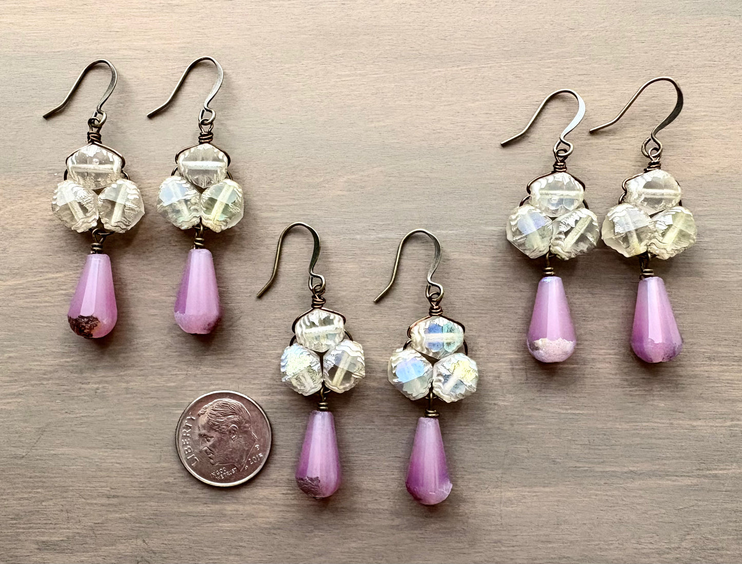 Vintage Style Beach Earrings In Raspberry
