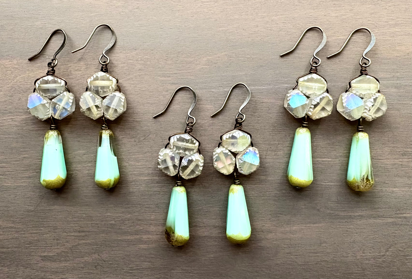 Vintage Style Beach Earrings In Soft Green