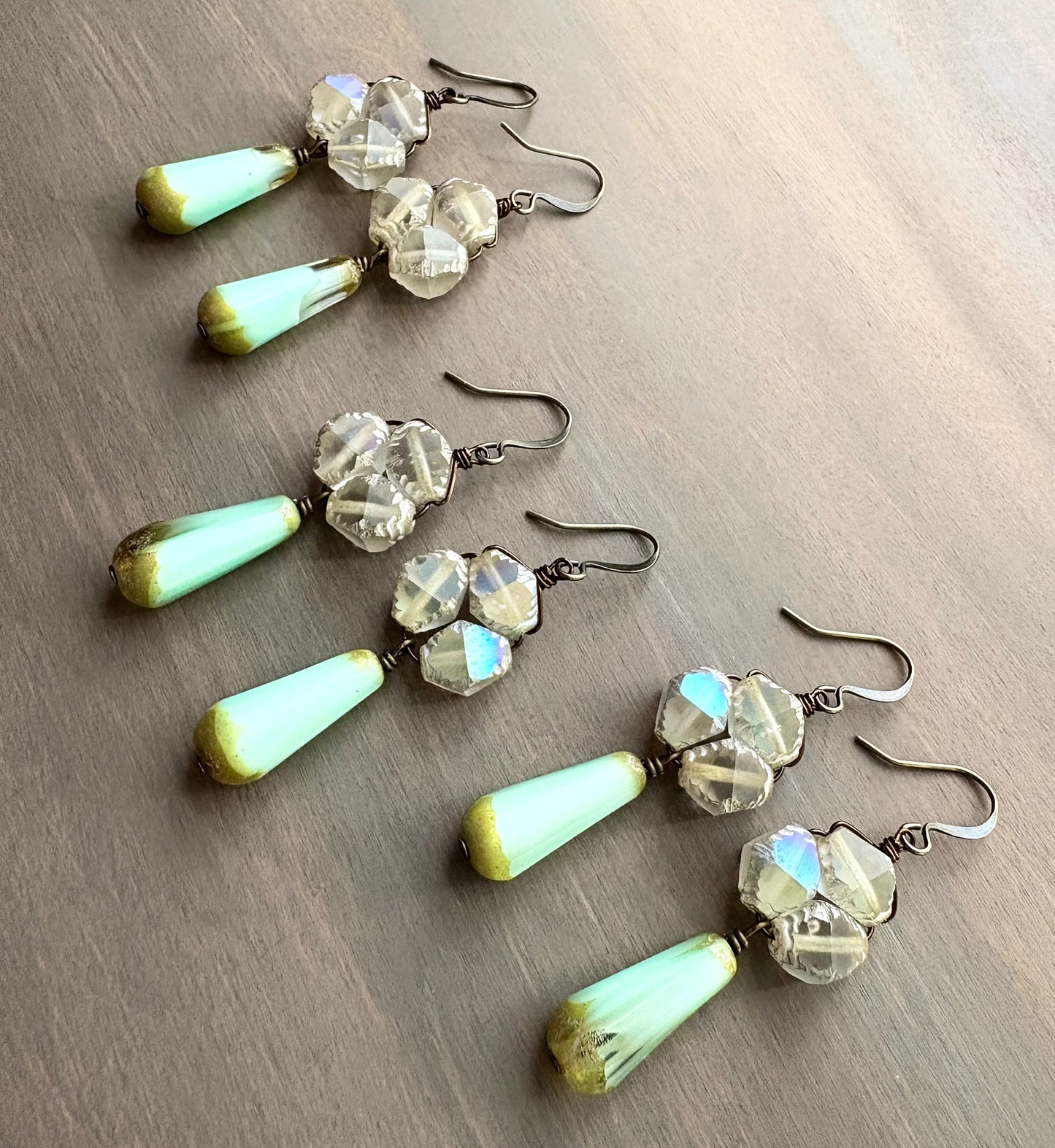 Vintage Style Beach Earrings In Soft Green