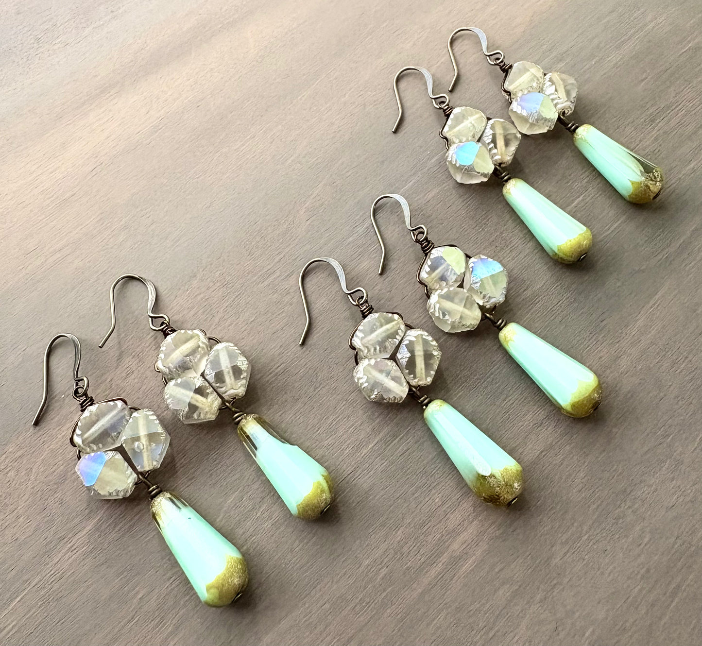 Vintage Style Beach Earrings In Soft Green