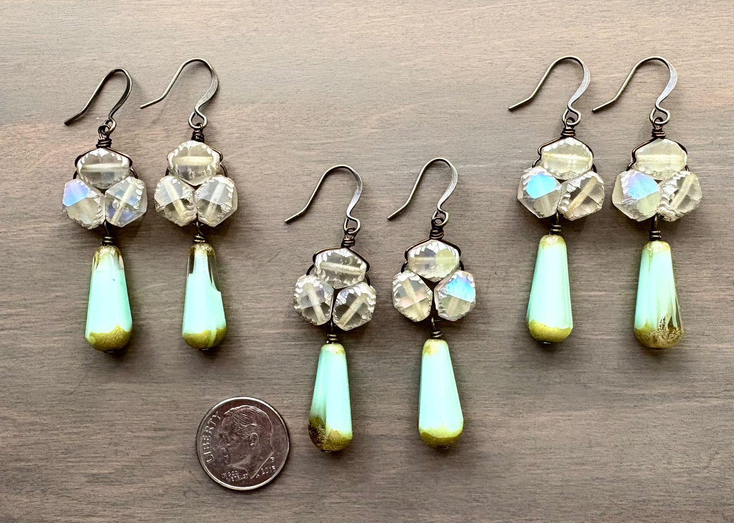 Vintage Style Beach Earrings In Soft Green