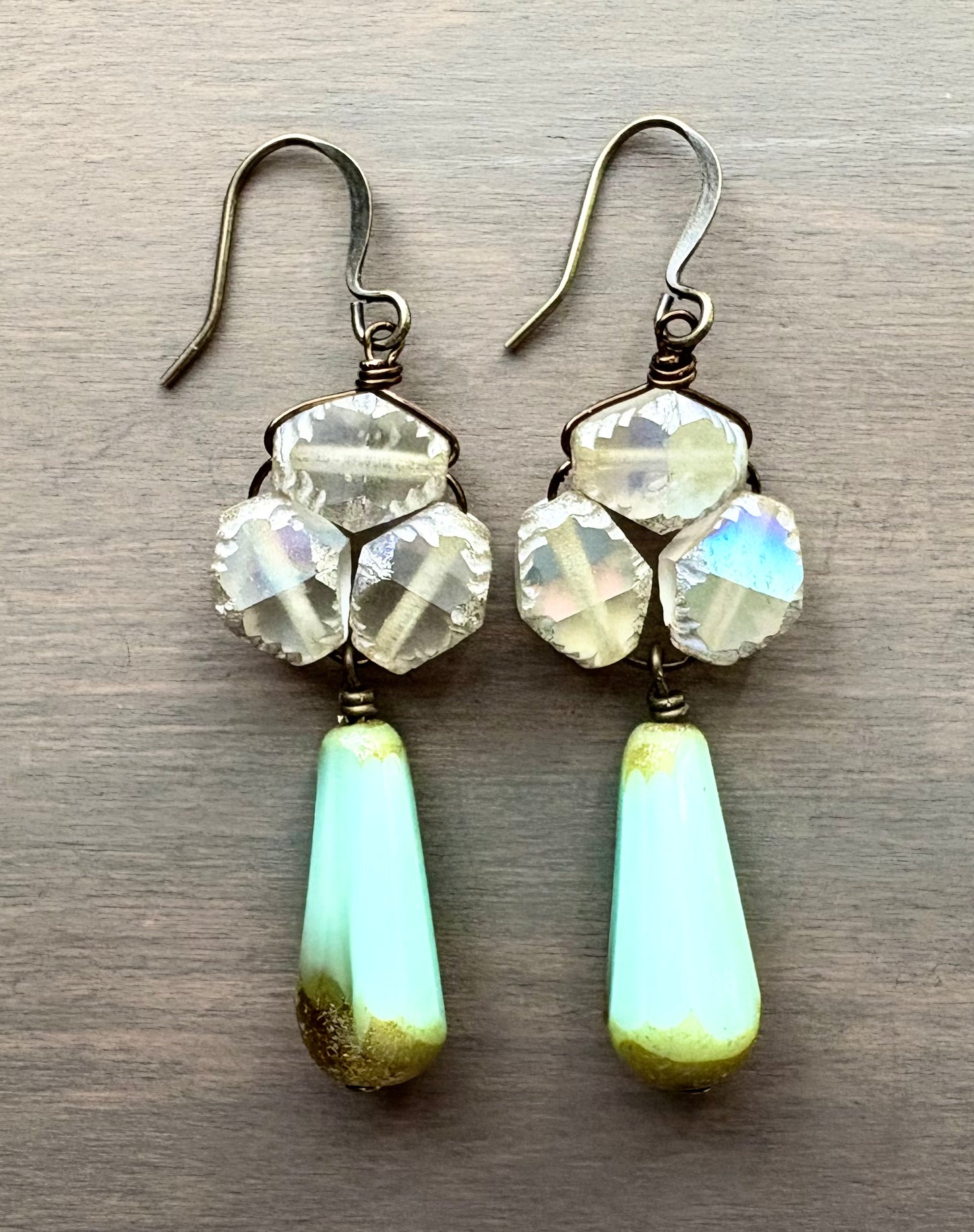 Vintage Style Beach Earrings In Soft Green
