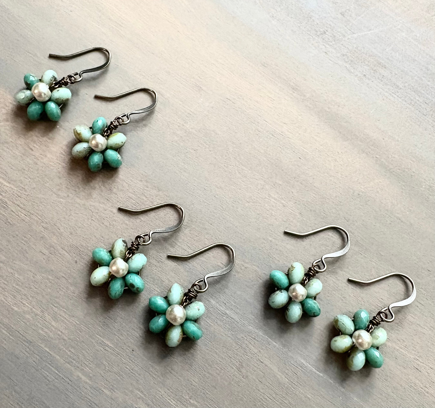 Beach Bloom Earrings In Aqua