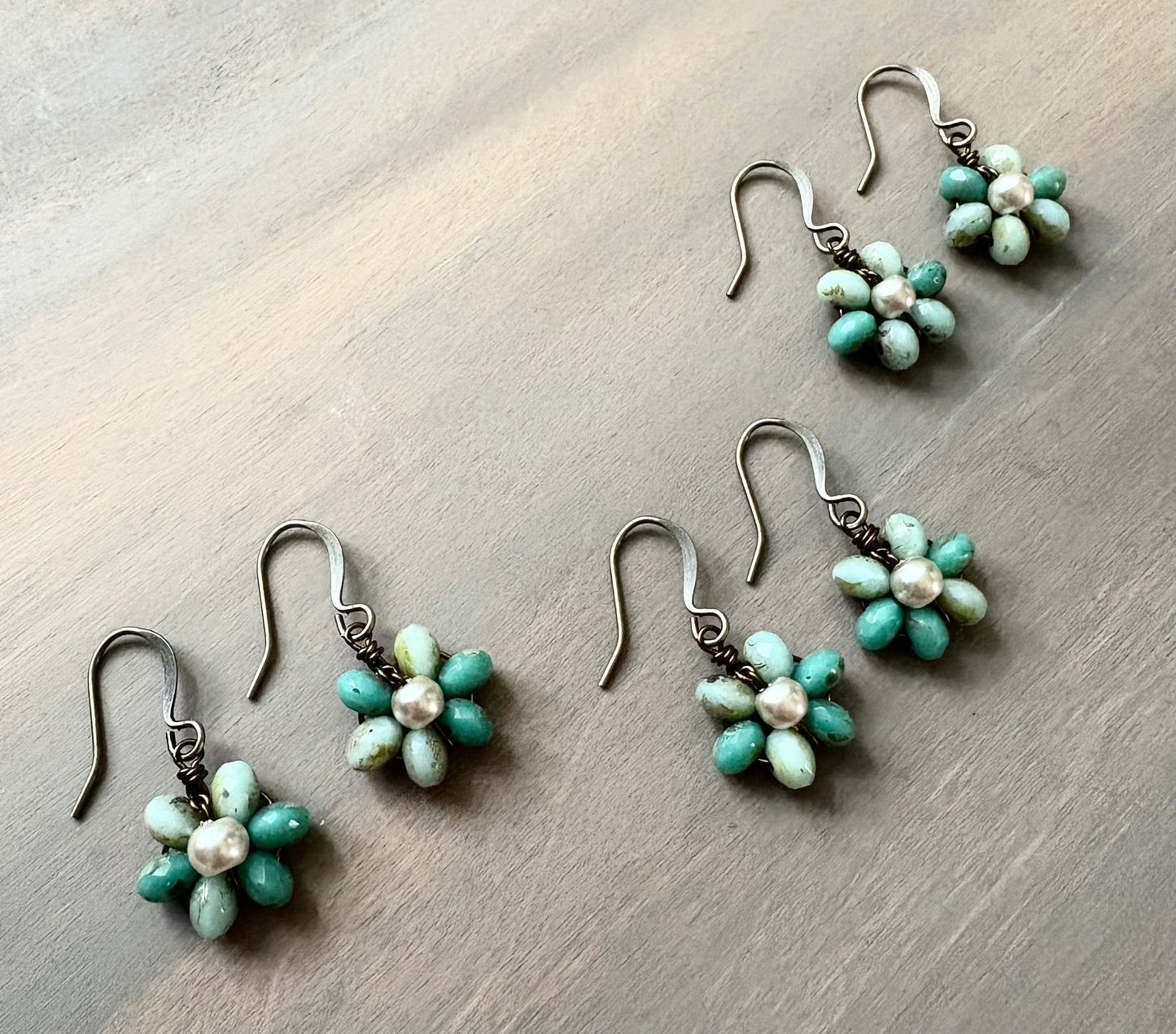 Beach Bloom Earrings In Aqua