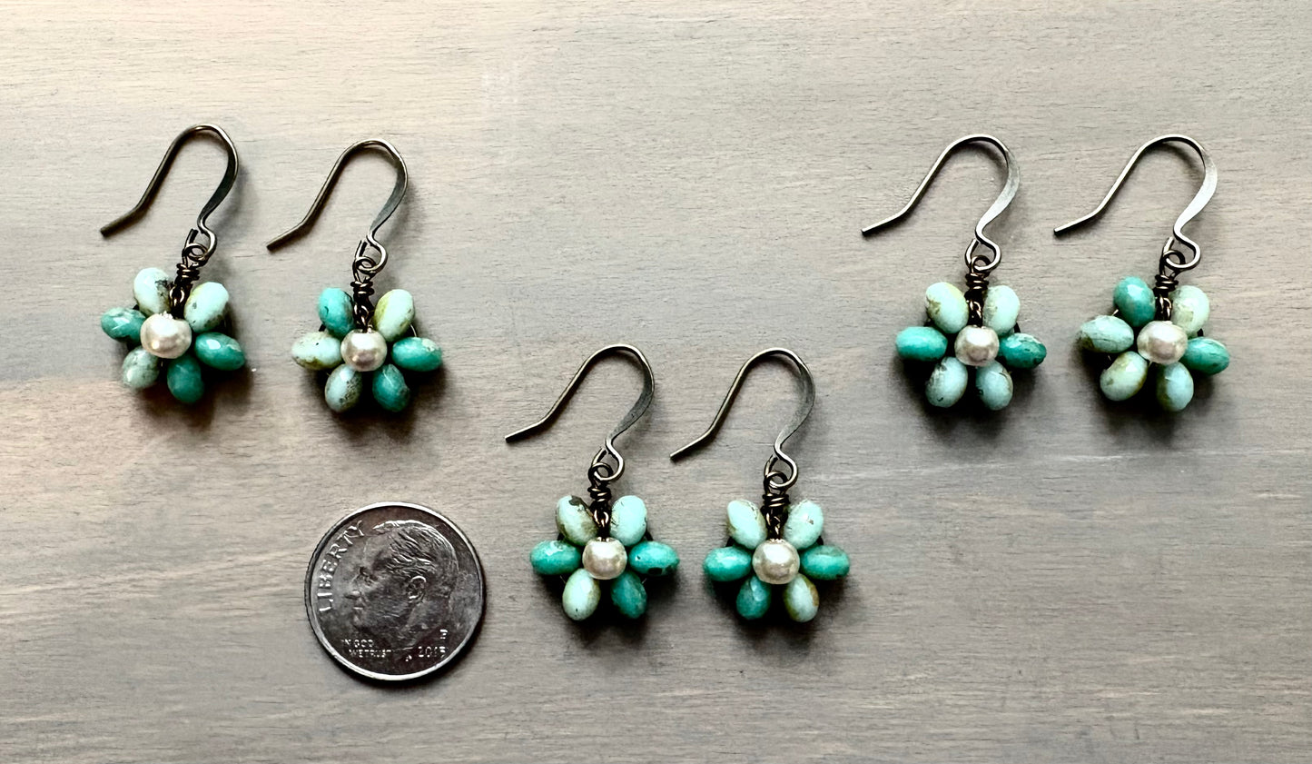 Beach Bloom Earrings In Aqua
