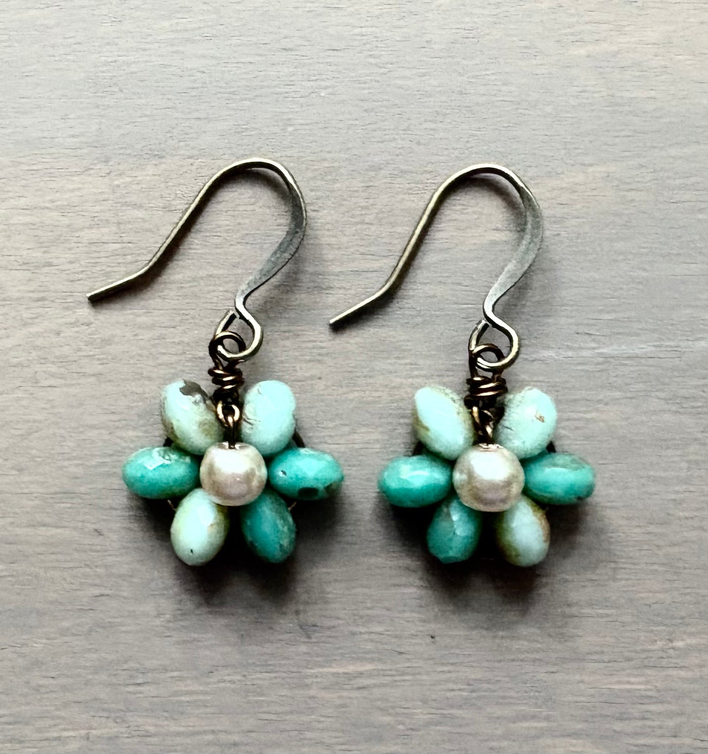 Beach Bloom Earrings In Aqua