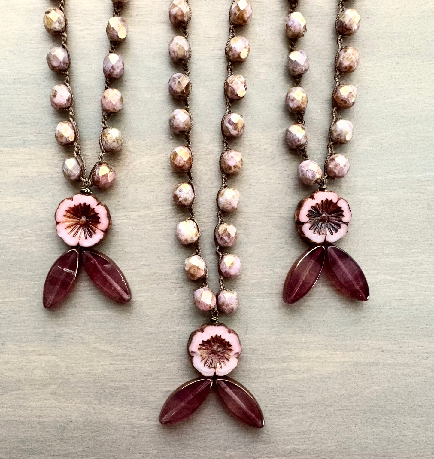 Vintage Flora Crystal Flower Earrings In Antique Autumn Rose