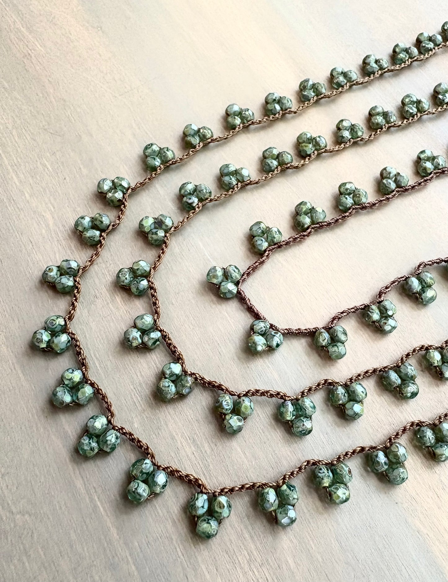 Crystal Droplet Necklace In Forest Green
