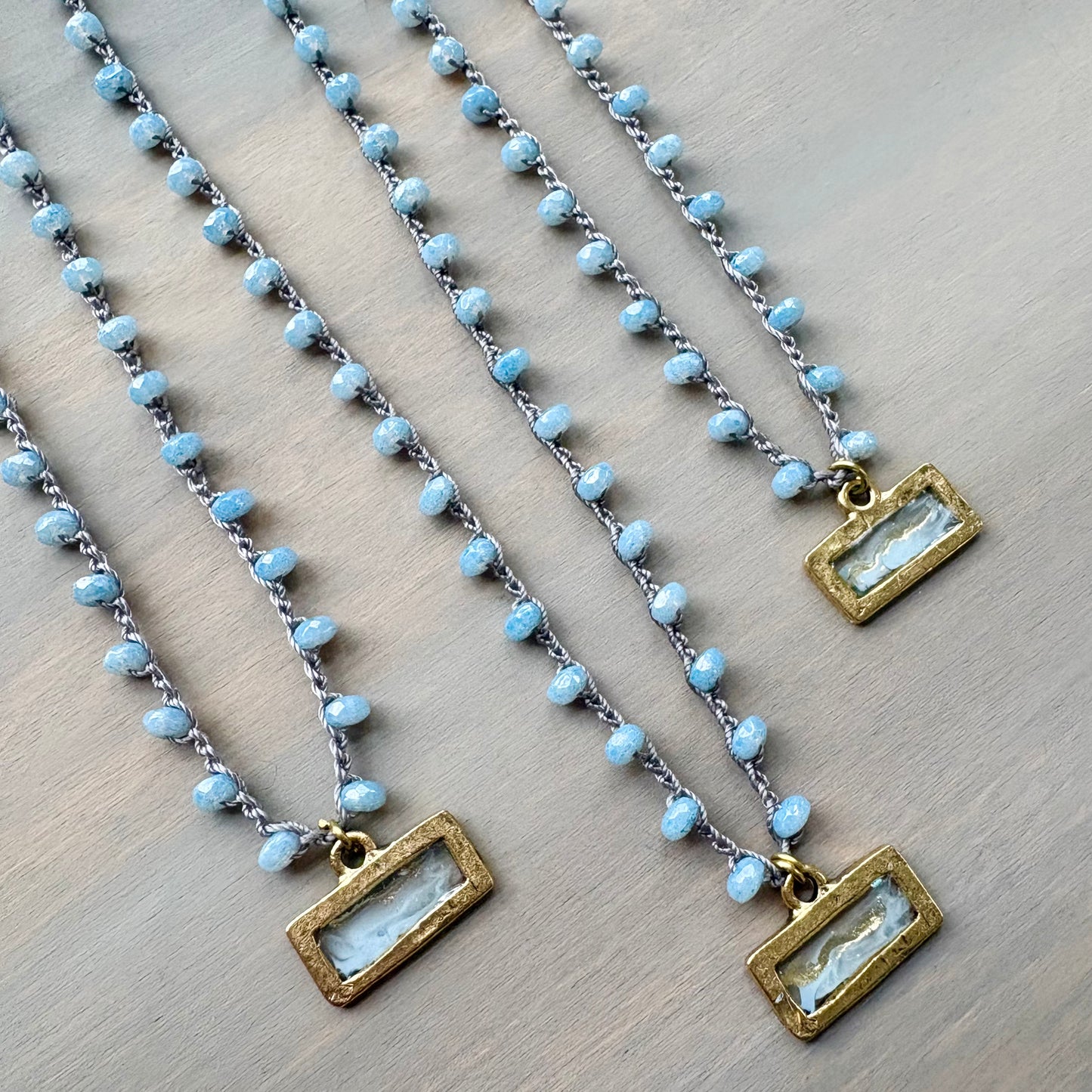 Frosty Seaside Landscape Charm Portal Necklace