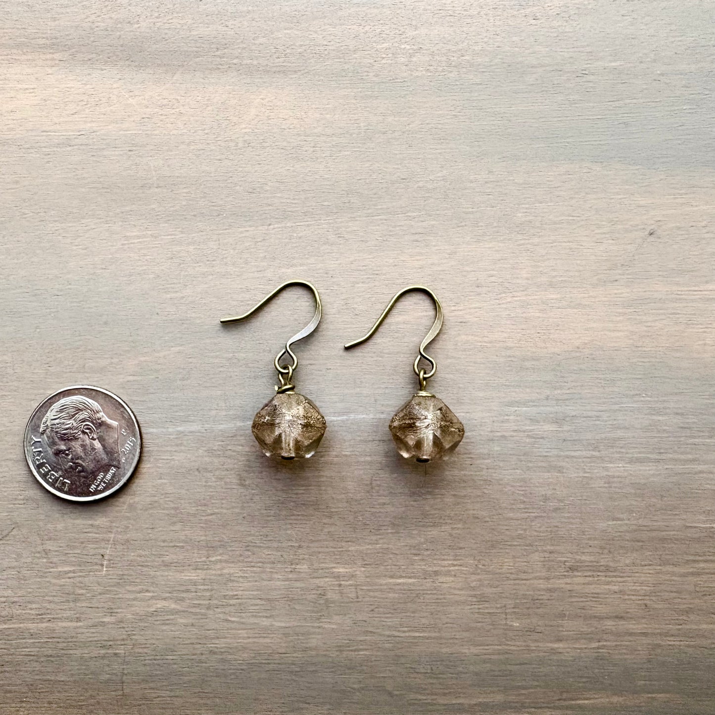 Baroque Cut Crystal Drop Earrings In Matte Gold