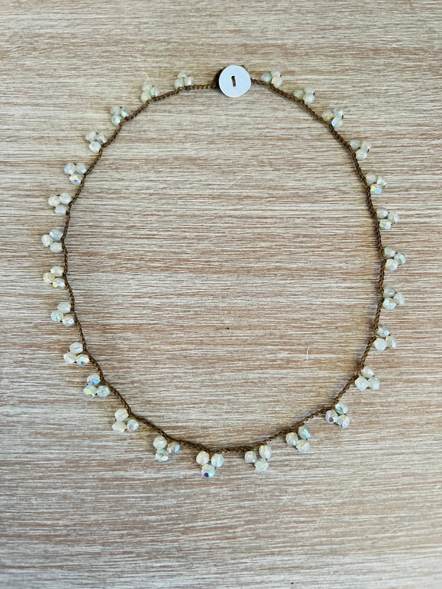 Crystal Droplet Necklace In Opal Shimmer, Lovely For A Bride