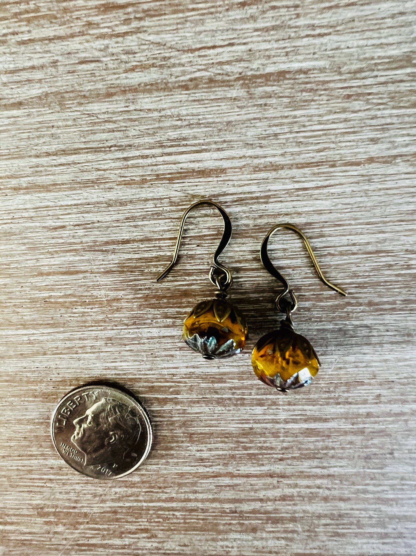 Earthen Beauty Drop Earrings in Warm Honey Color