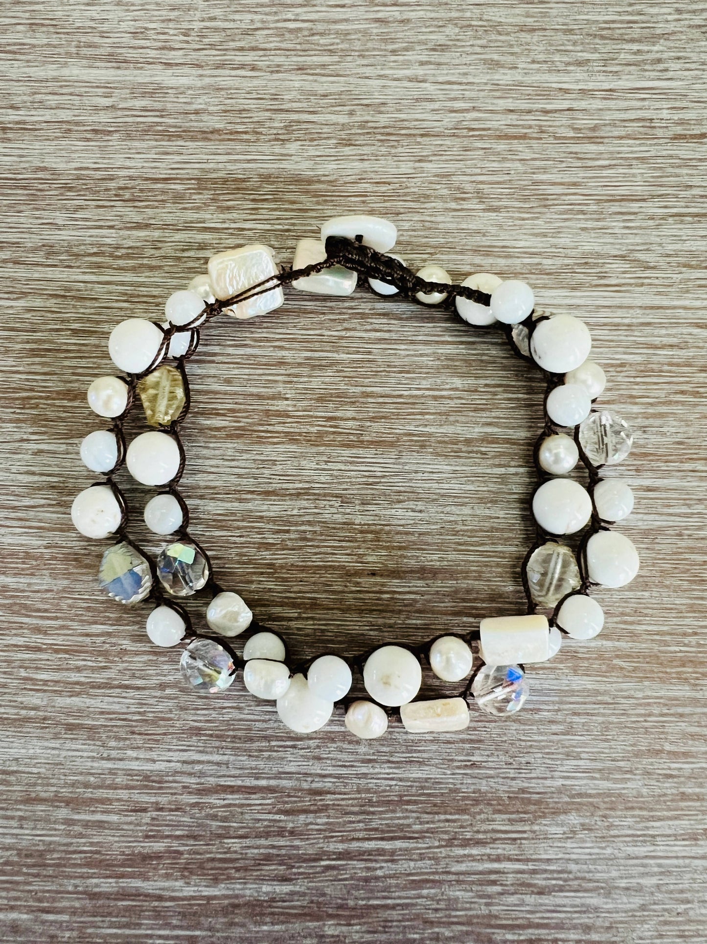 Snow Capped Mountain Necklace With Mixed Stones & Crystals
