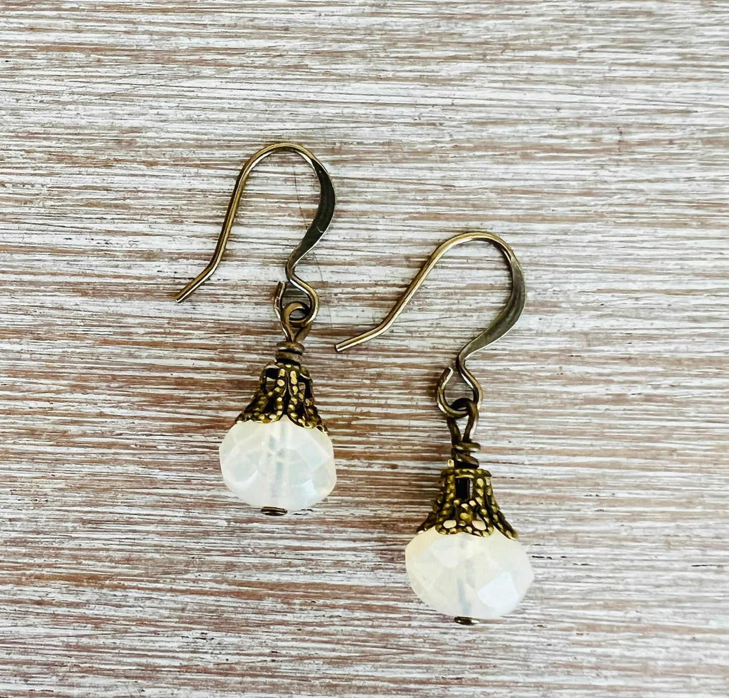 Earthen Beauty Drop Earrings in Peach Opal