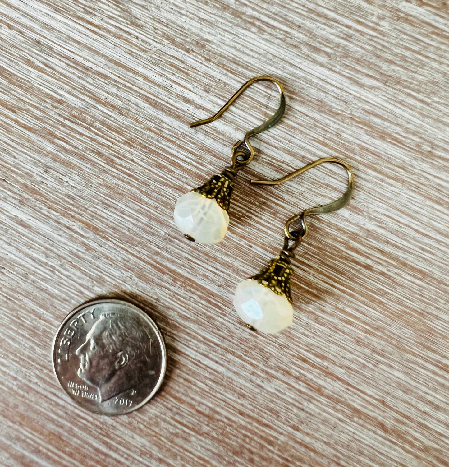 Earthen Beauty Drop Earrings in Peach Opal