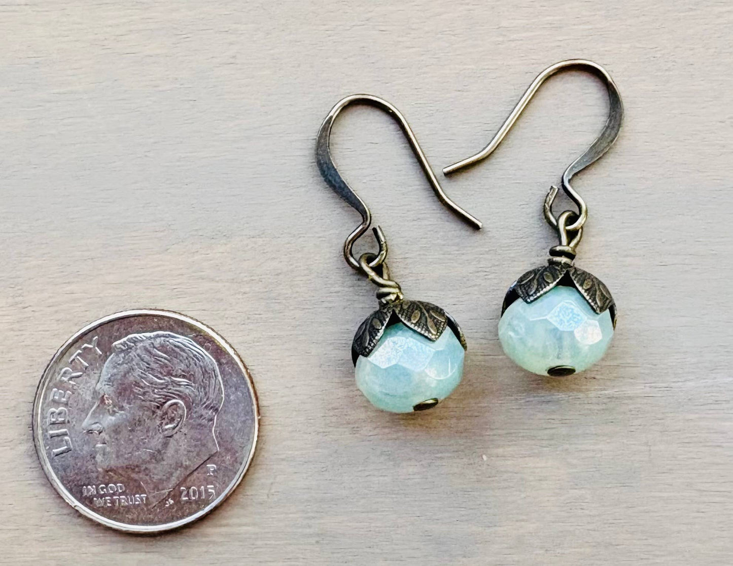 Earthen Beauty Nature Drop Earrings in Celery Green