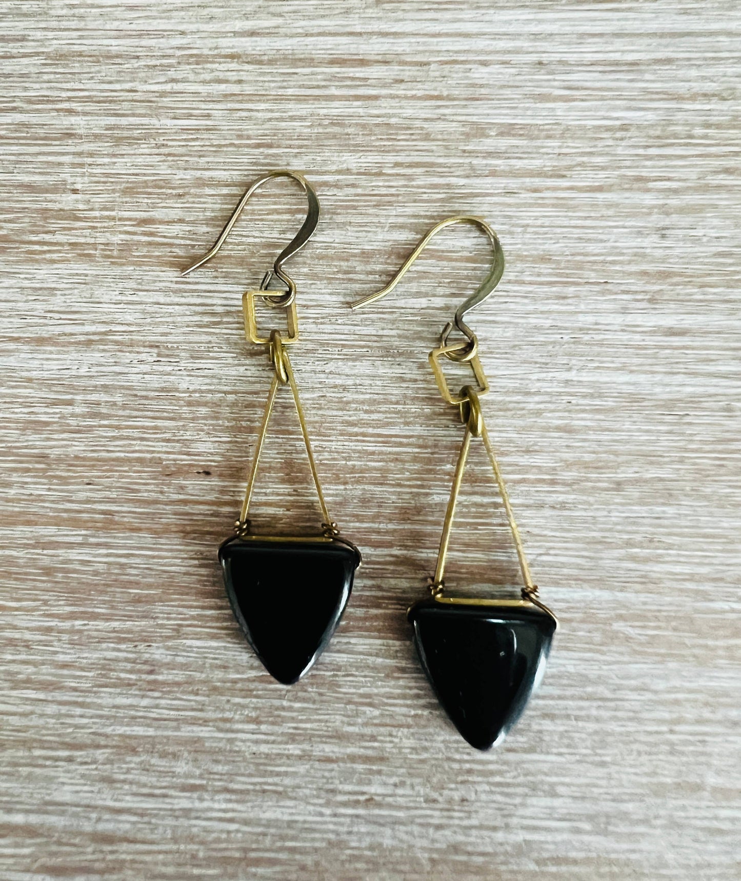 Signal Flag Glass Earrings, Black Flag