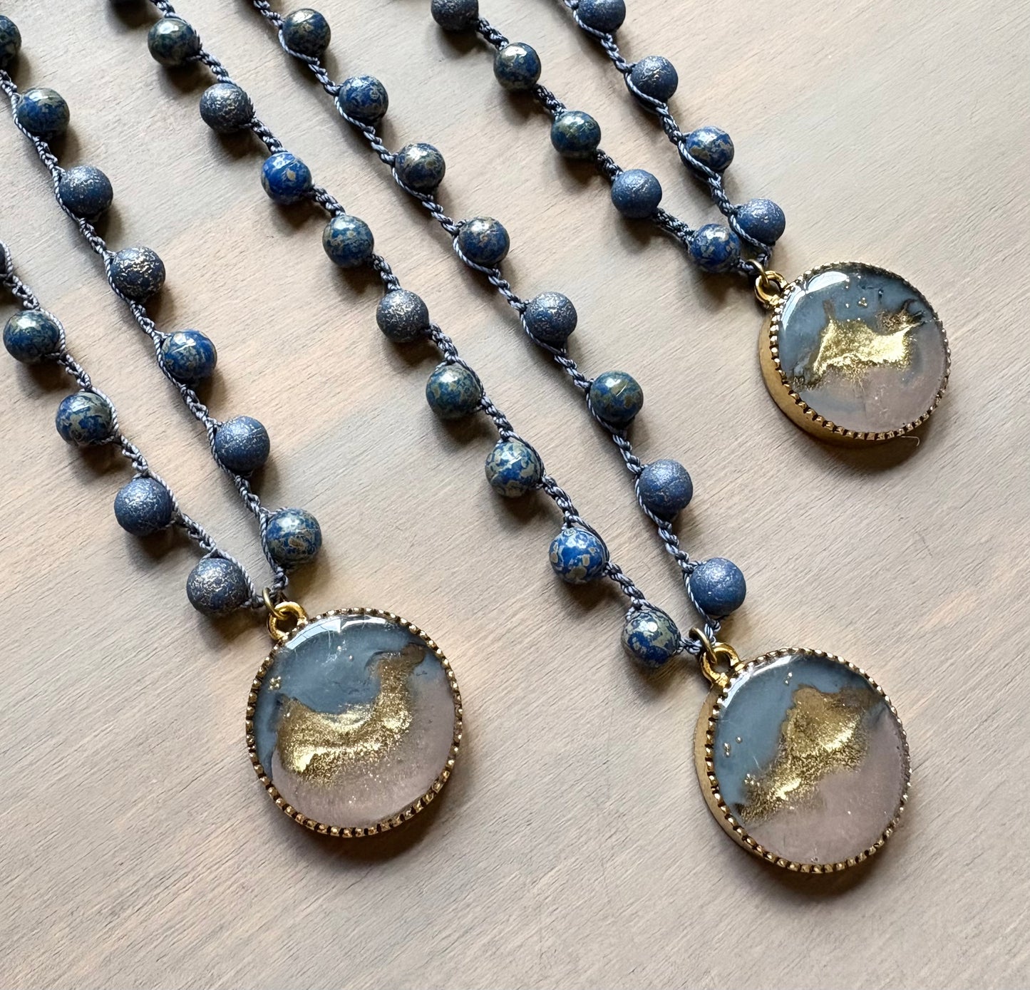 Magic Mountain Portal Necklace With Crocheted Crystal