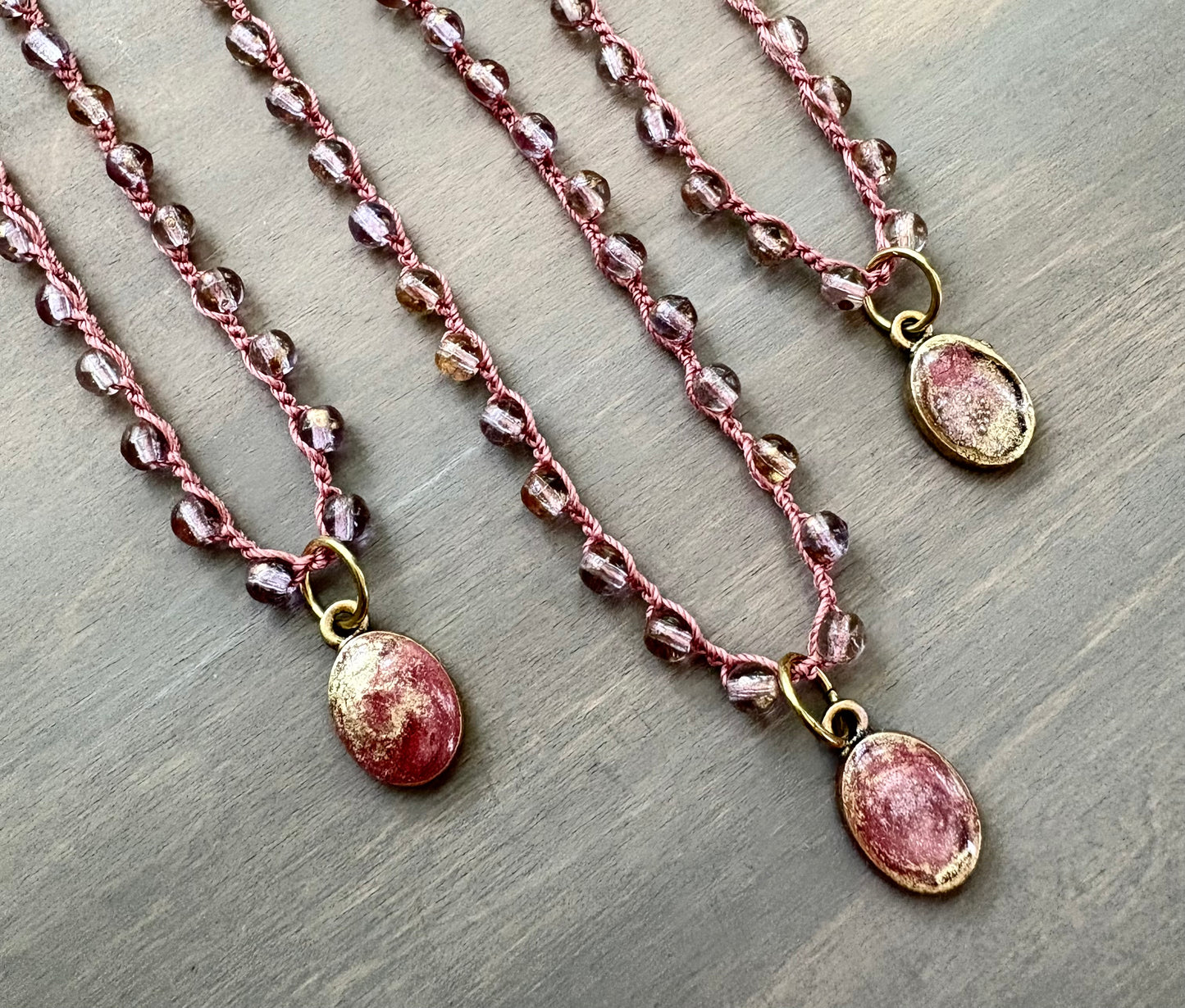 Shimmering Berry Handcrafted Portal Pendant Necklace