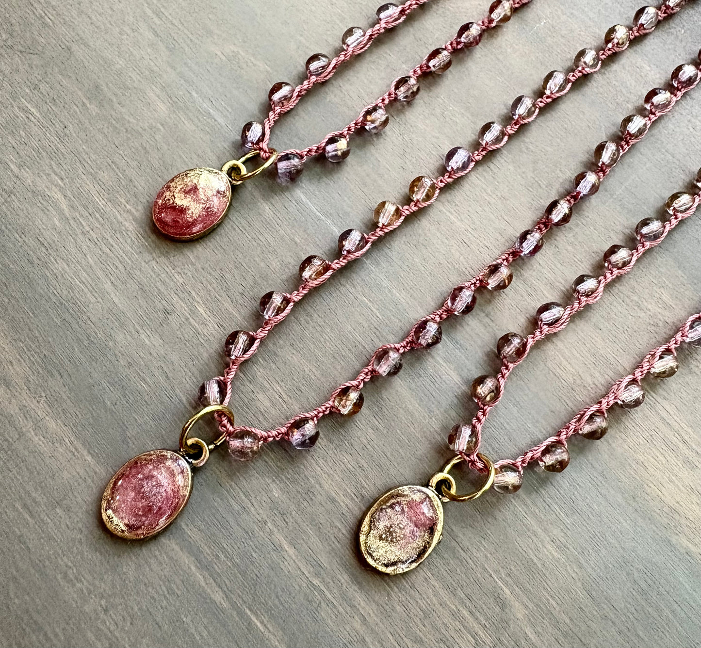 Shimmering Berry Handcrafted Portal Pendant Necklace