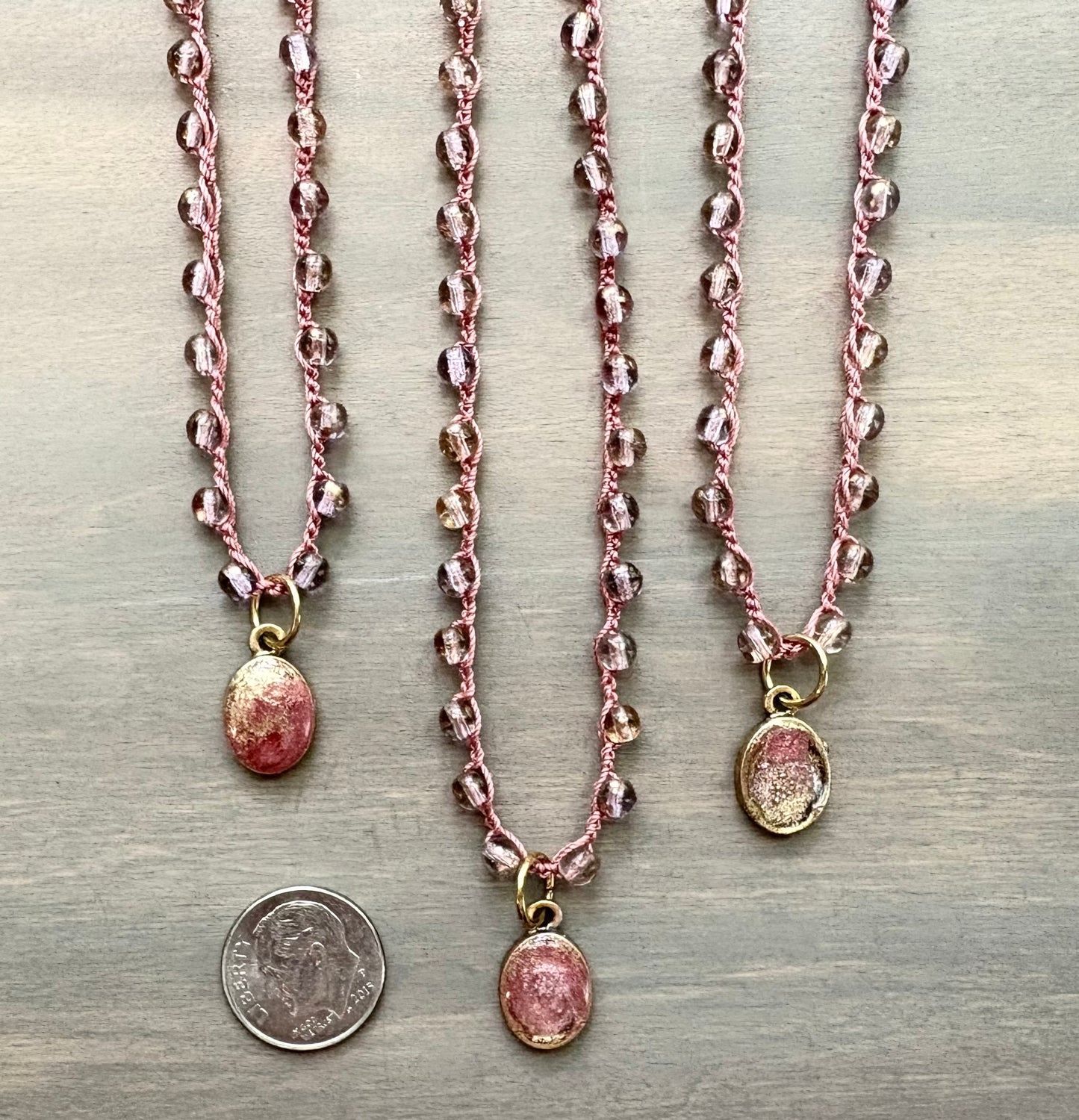 Shimmering Berry Handcrafted Portal Pendant Necklace