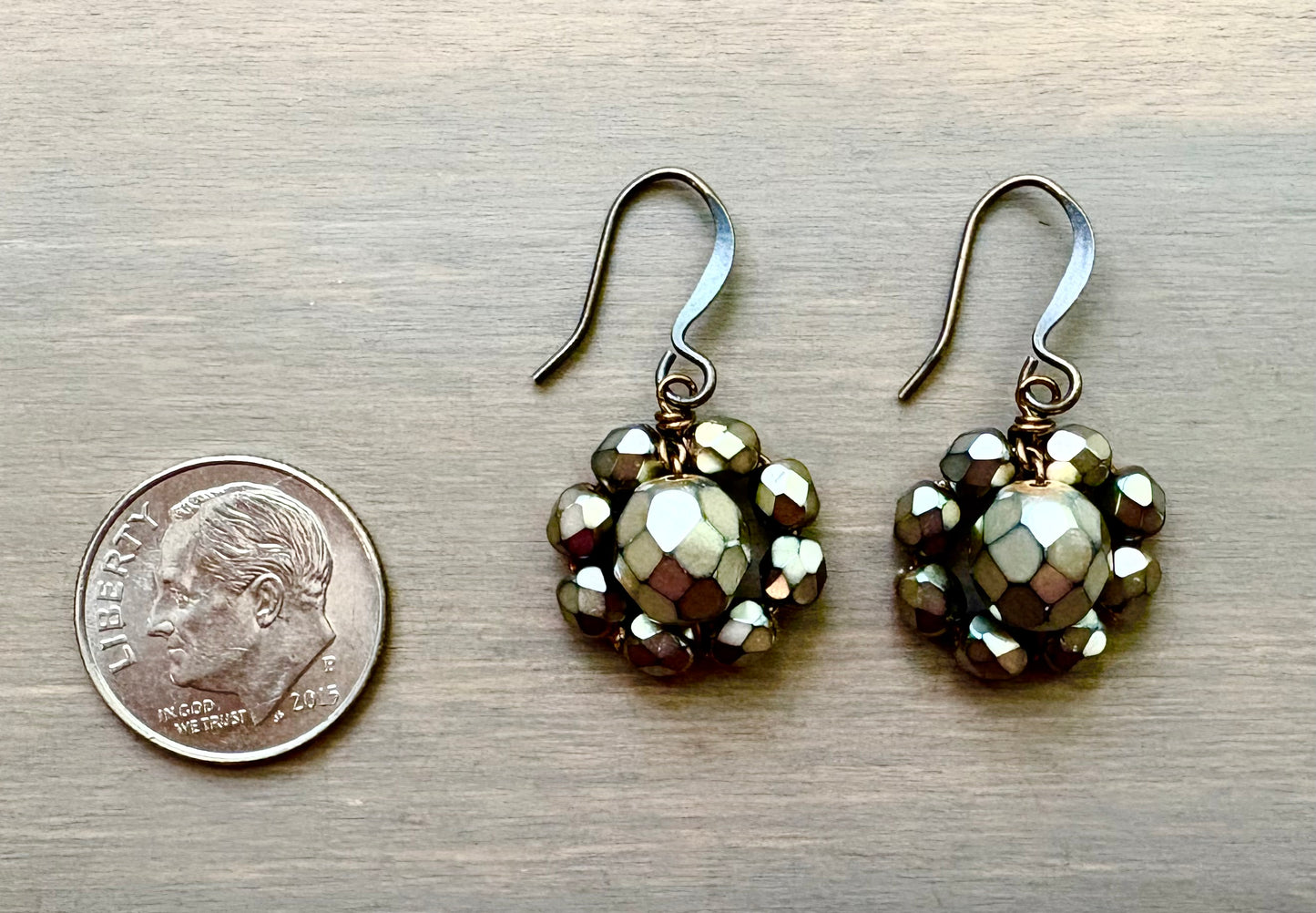 Warm Beige Czech Crystal Flower