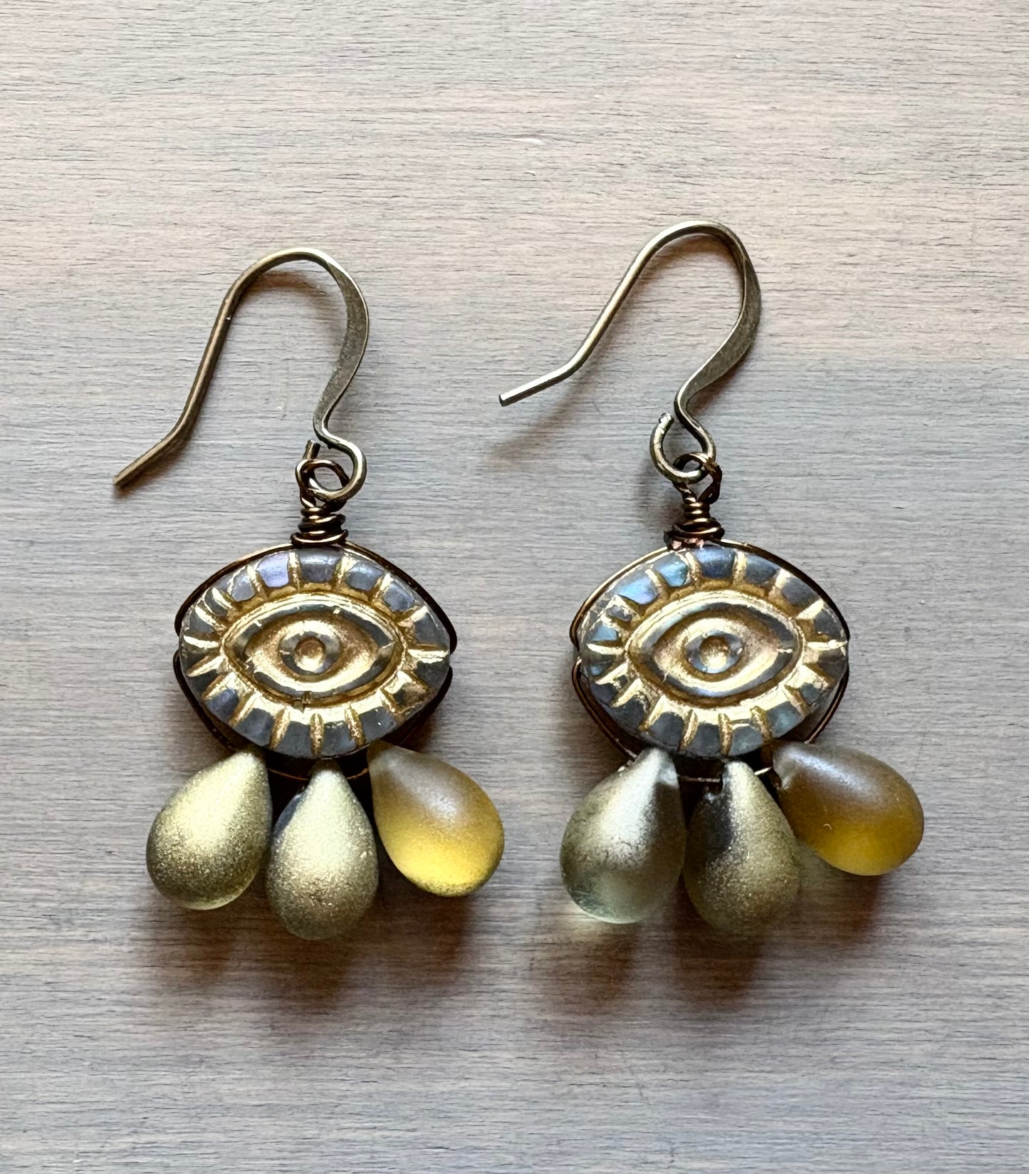 Golden Crystal Eye of Protection Necklace