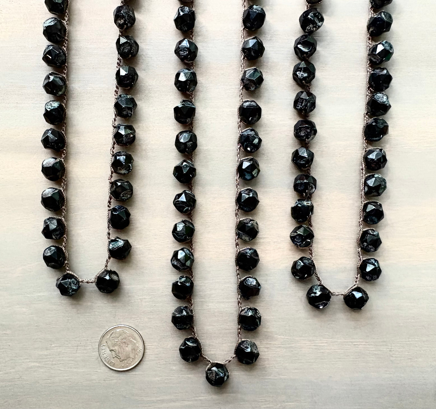 Center Cut Black Crystal Necklace