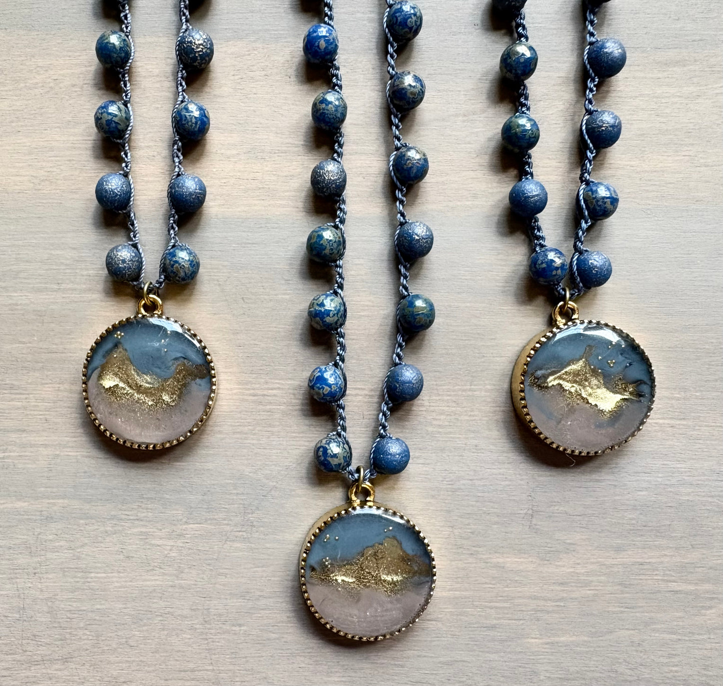 Magic Mountain Portal Necklace With Crocheted Crystal