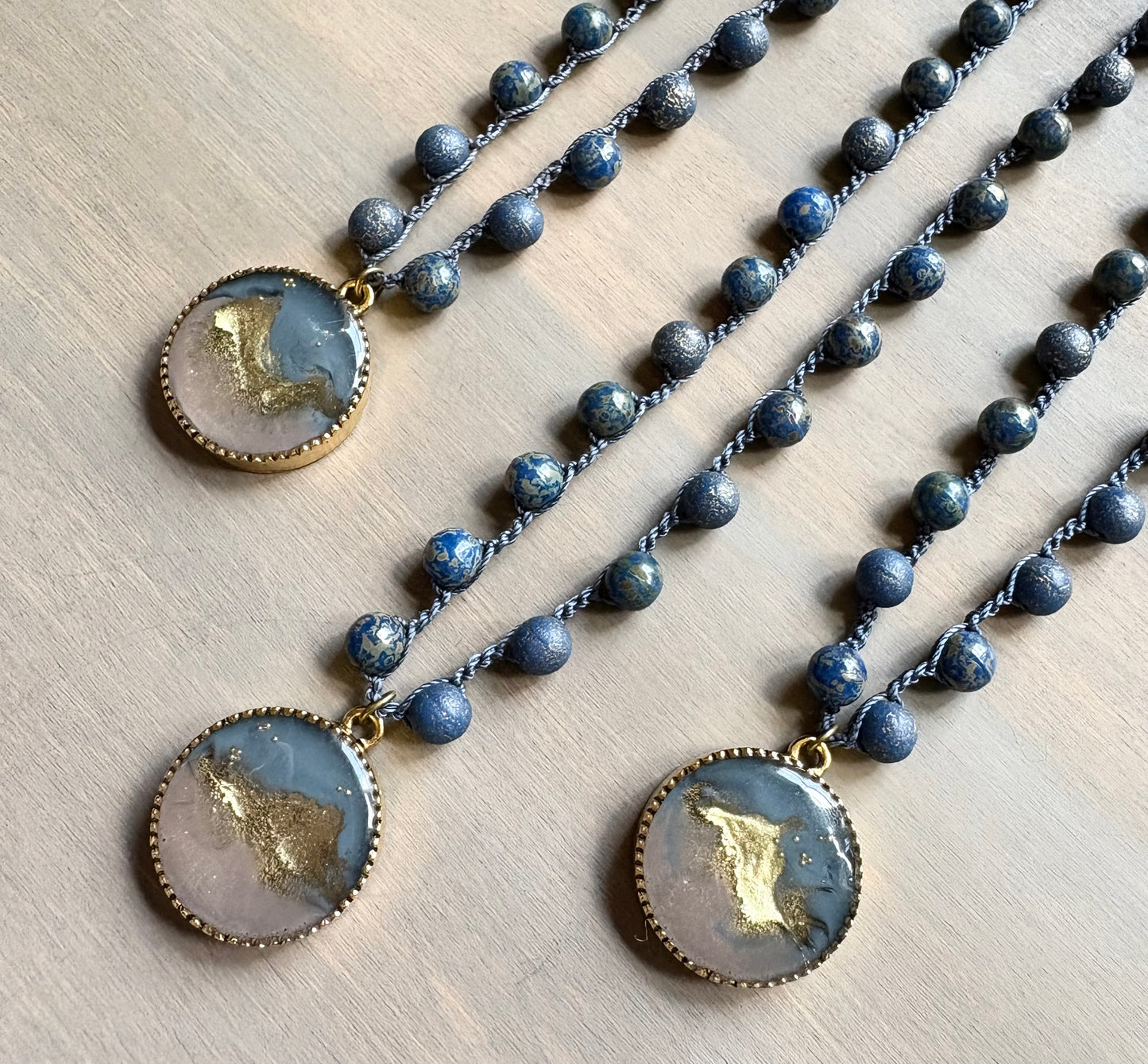 Magic Mountain Portal Necklace With Crocheted Crystal