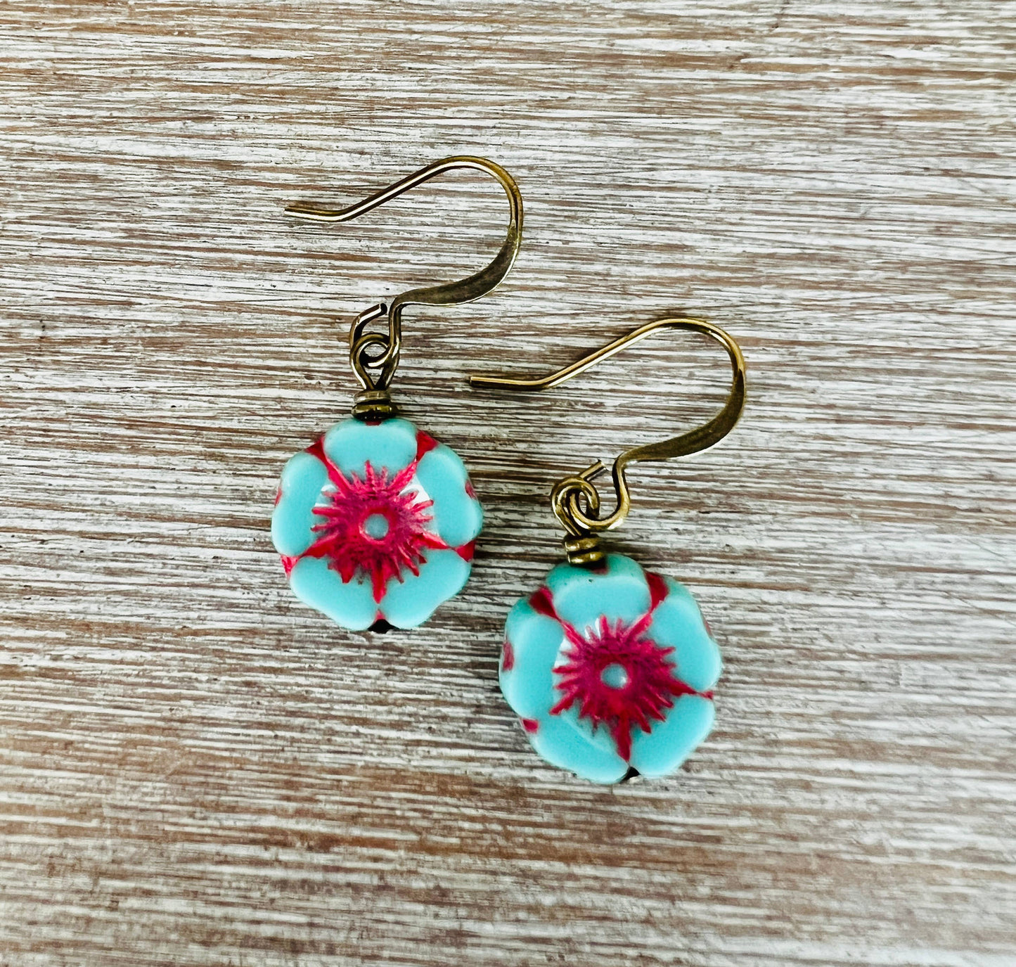 Cotton Candy Pressed Glass Flower Necklace