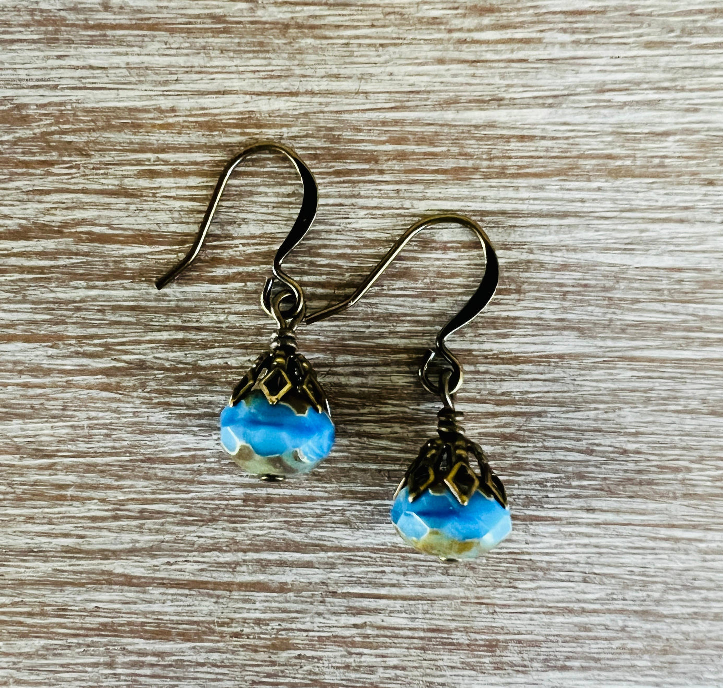 Earthen Beauty Drop Earrings in Cornflower Cottage Blue