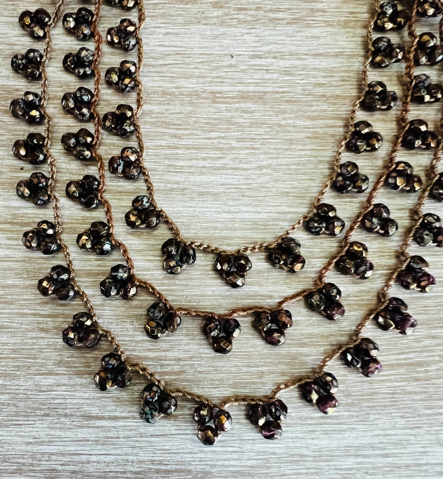 Crystal Droplet Necklace In Deep Chocolate Brown Shimmer